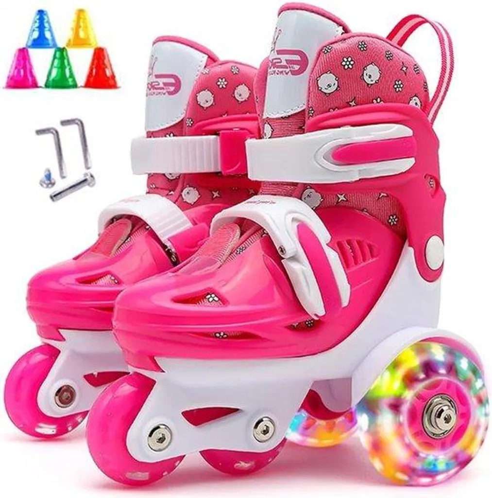 Roller de loisir pour enfant stable avec roues qui s'allument bleu
