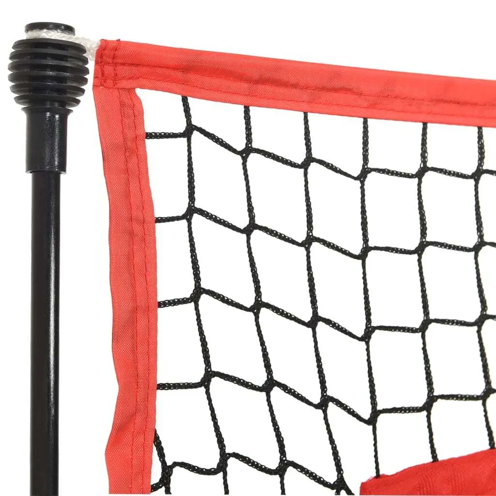 Filet de baseball robuste 183 cm polyester avec cadre acier noir et rouge - 5