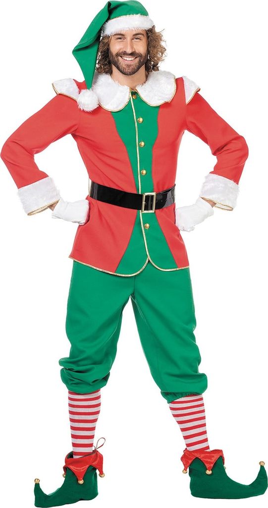 Weihnachtself Herr Rot-Grün Kostüm 52