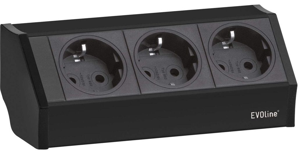 Evoline V-Dock elemento di presa 3xSchuko nero - presa da Immagine del prodotto 