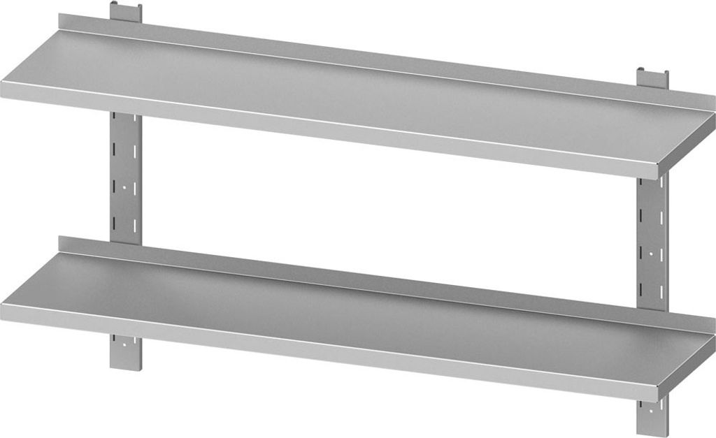 Doppel-Wandbord ECO mit Konsolen und Wandschienen 1000x300x660 mm höhenverstellbar, Selbstmontage