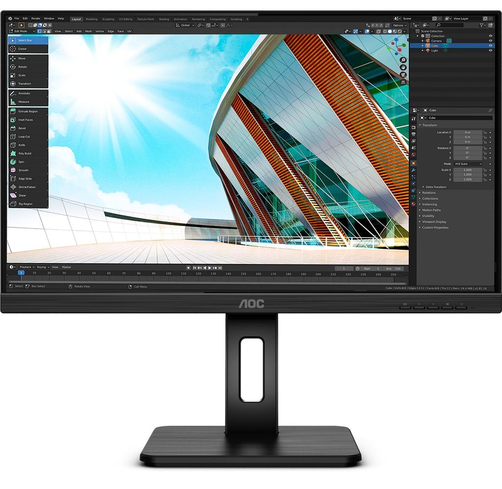 AOC Q24P2Q, LED-Monitor, (FullHD, IPS, 75 Hz) Produktbild 