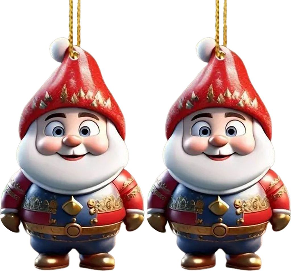 1 Paar Anhänger mit Cartoon-Figuren, einfach aufzuhängen, Acryl-Weihnachtsschmuck, bunt, wiederverwendbar, zum Aufhängen, für festliche Heimdek...