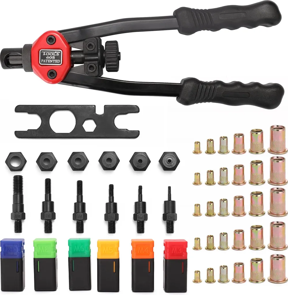 Outil de rivetage professionnel BT-605 et inserts filetés M3-M10
