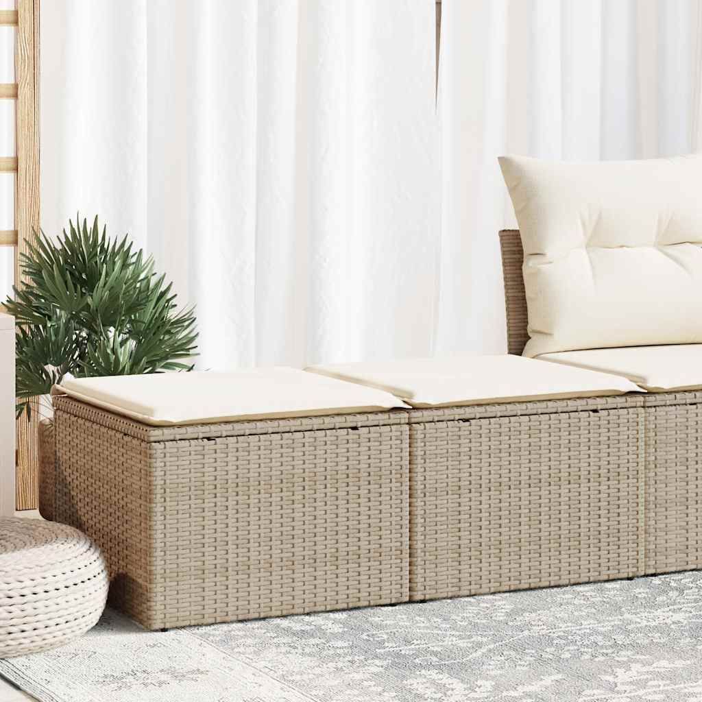Maison Exclusive - 2-tlg. Garten-Sofagarnitur mit Kissen Beige Poly Rattan Akazie