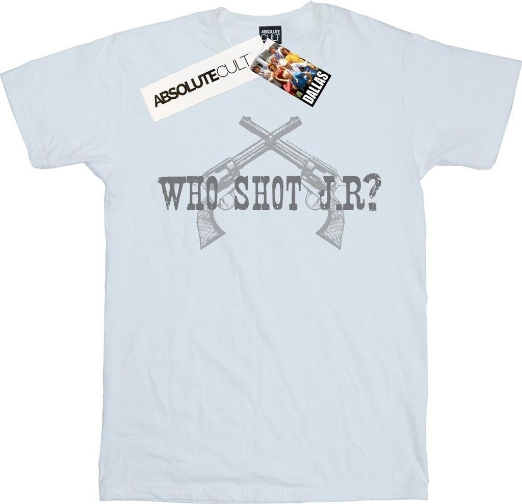 Dallas - "Who Shot J.R." T-Shirt für Herren BI22613 (5XL) (Weiß)