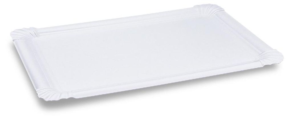 125 Pappteller Kuchenteller eckig PAP REC 25 x 35 cm weiß KU 24 1/2