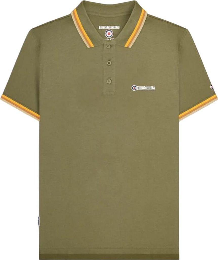 Lambretta - Poloshirt für Herren LB309 (XL) (Khaki/Marine/Gold)