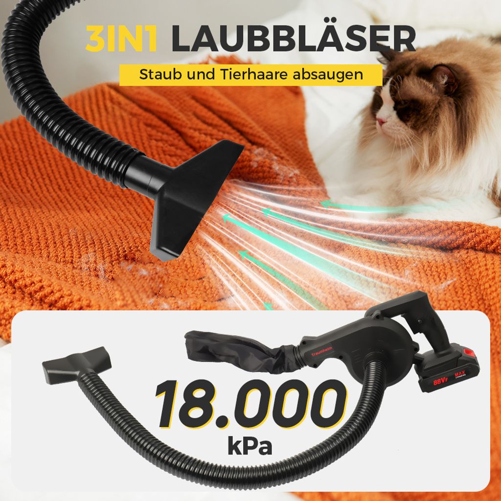 Akku Laubbläser,Gebläse Laubsauger,Bläser Sauger Mit 2 Produktbild 4