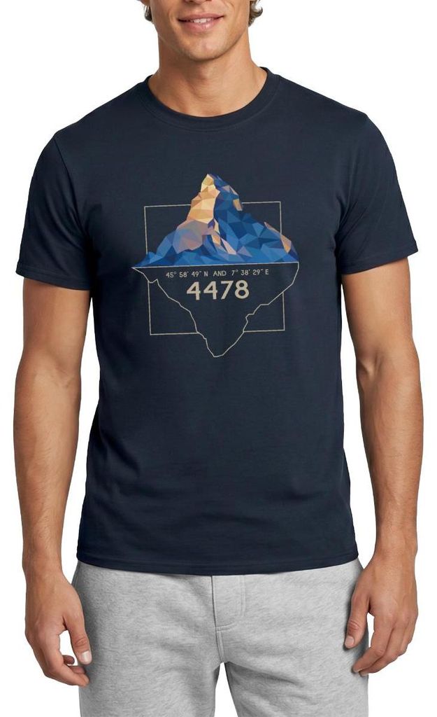 Spreadshirt Matterhorn Schweizer Berg Wandern Geschenkidee Männer T-Shirt, M, Navy