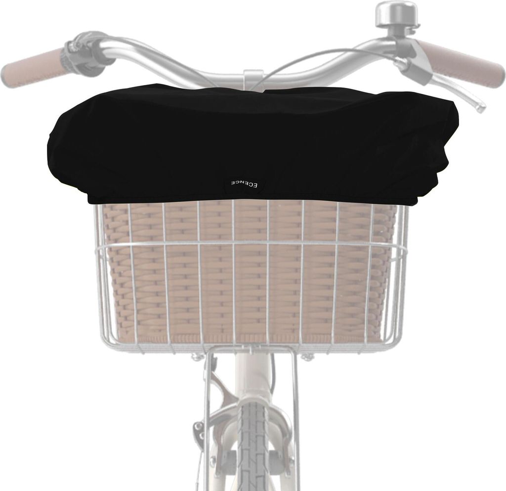 ECENCE Protection pluie panier vélo Noir Couverture panier Image du produit 