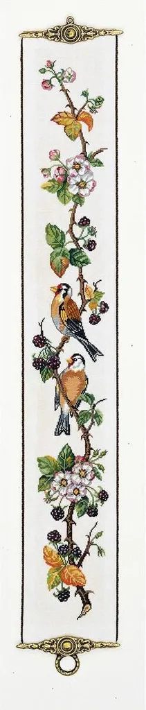 Kit Broderie Point de Croix Motif Mûres Sauvages 14x95cm pour Décoration