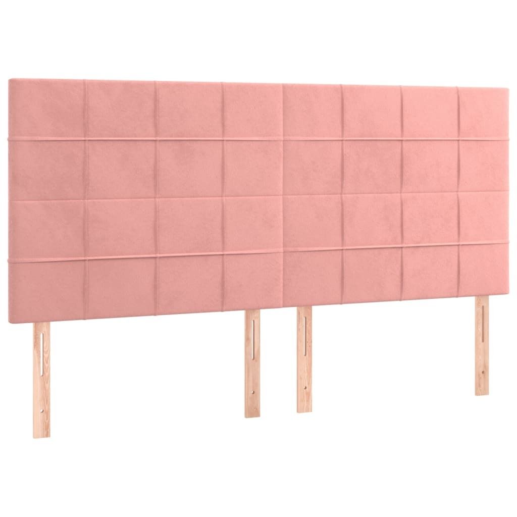 Möbel Kopfteil Rosa 200 x 5 x 118/128 cm Samt - Kopfteile CLORIS1312781