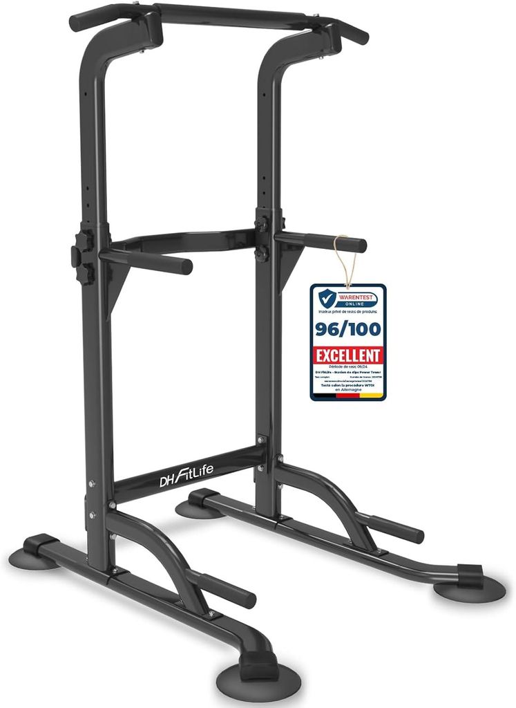 DH FitLife Power Tower Dip Station – Barre de Traction et Image du produit 