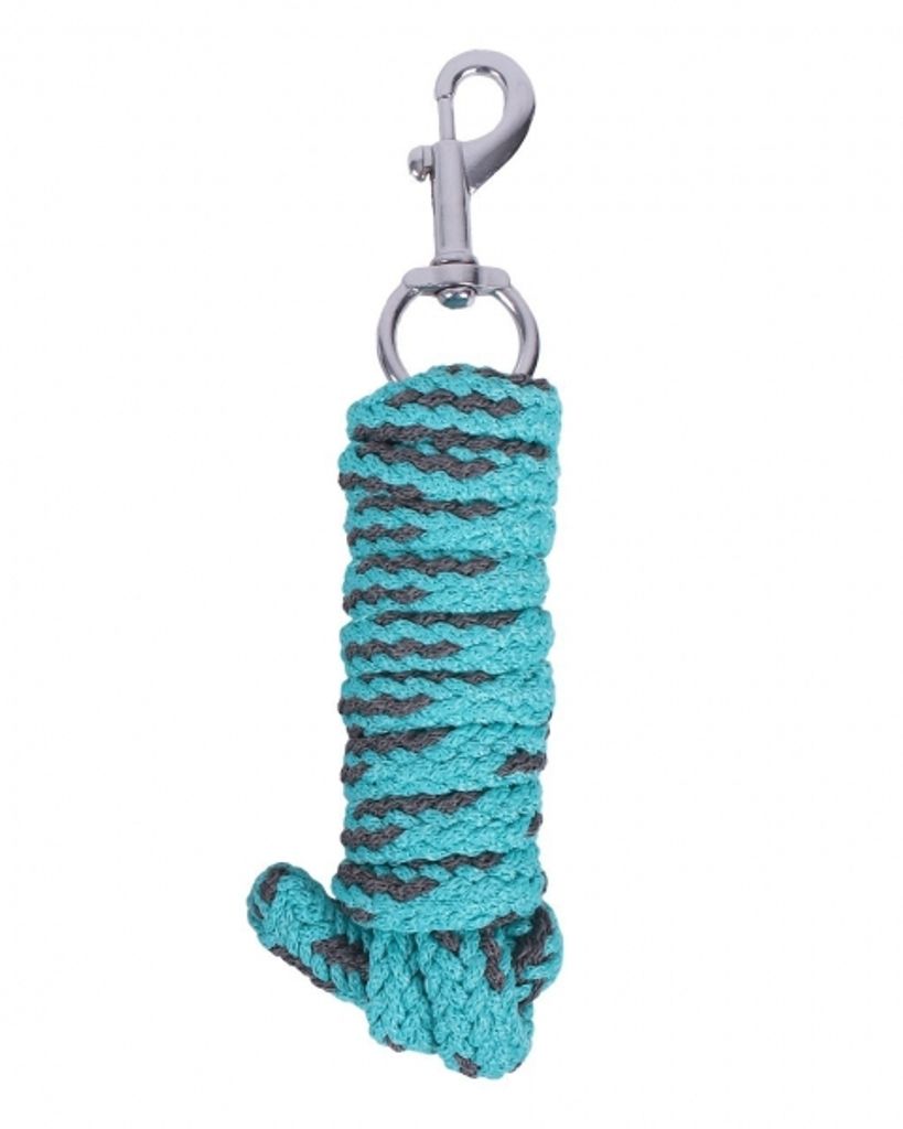 Anbindestrick QHP 2 m mit Karabiner graue Akzente 12 Farben ARBO-INOX Farbe - türkis