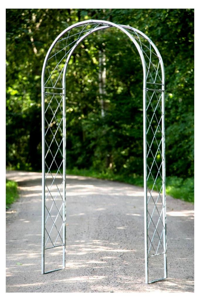 Schmaler Rosenbogen aus verzinktem Metall, B: 100cm/H: 205cm, Rankbogen