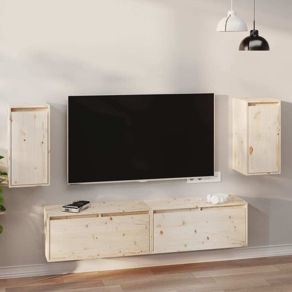 The Living Store Wandschränke 2 Stk. 30x30x60 cm Massivholz Kiefer