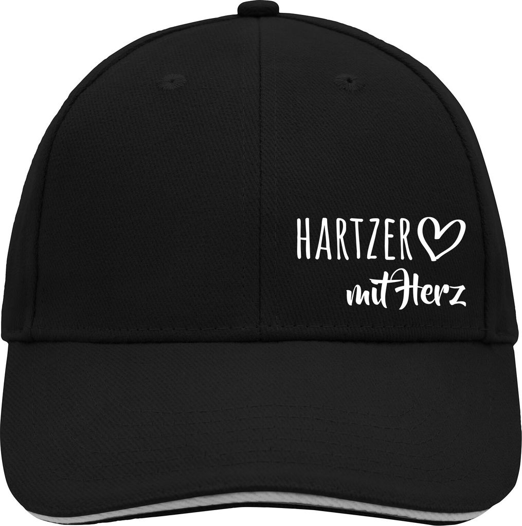 Huuraa Cappy Mütze Hartzer mit Herz Black/Light Grey Baumwolle 6-Panel Kappe Geschenkidee