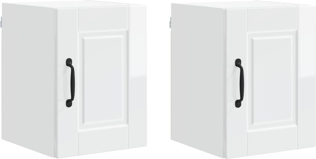 vidaXL Küchenschrank mit Regal 2 pcs Hochglanz Weiß 30 x 31 x 40 cm