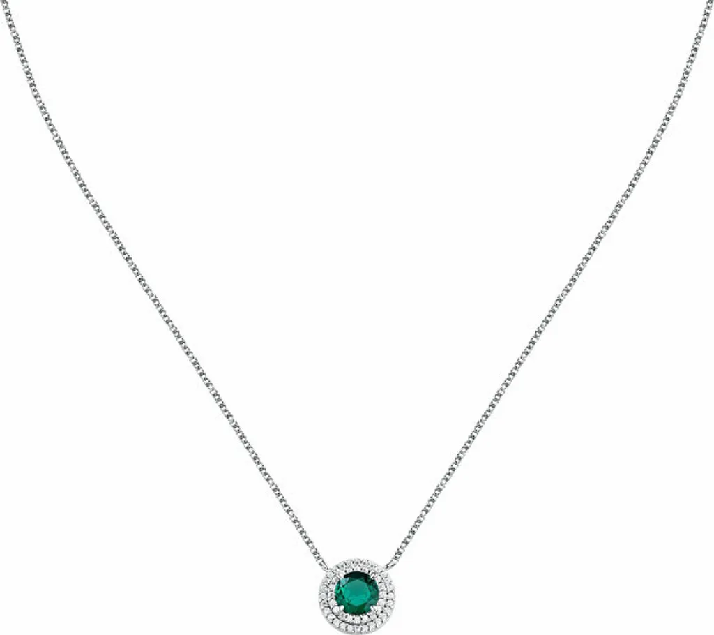 Bijou de cou élégant en argent et zirconia pour mariages et soirées