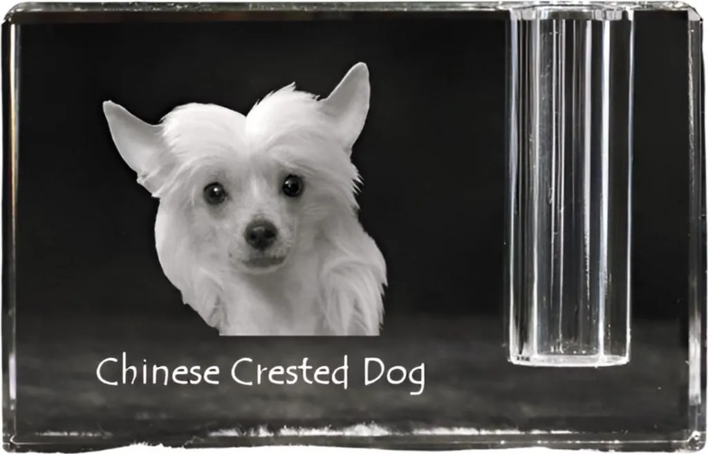 Organizer Scrivania Cristallo Cane Cinese a Cresta - Art-Dog Design