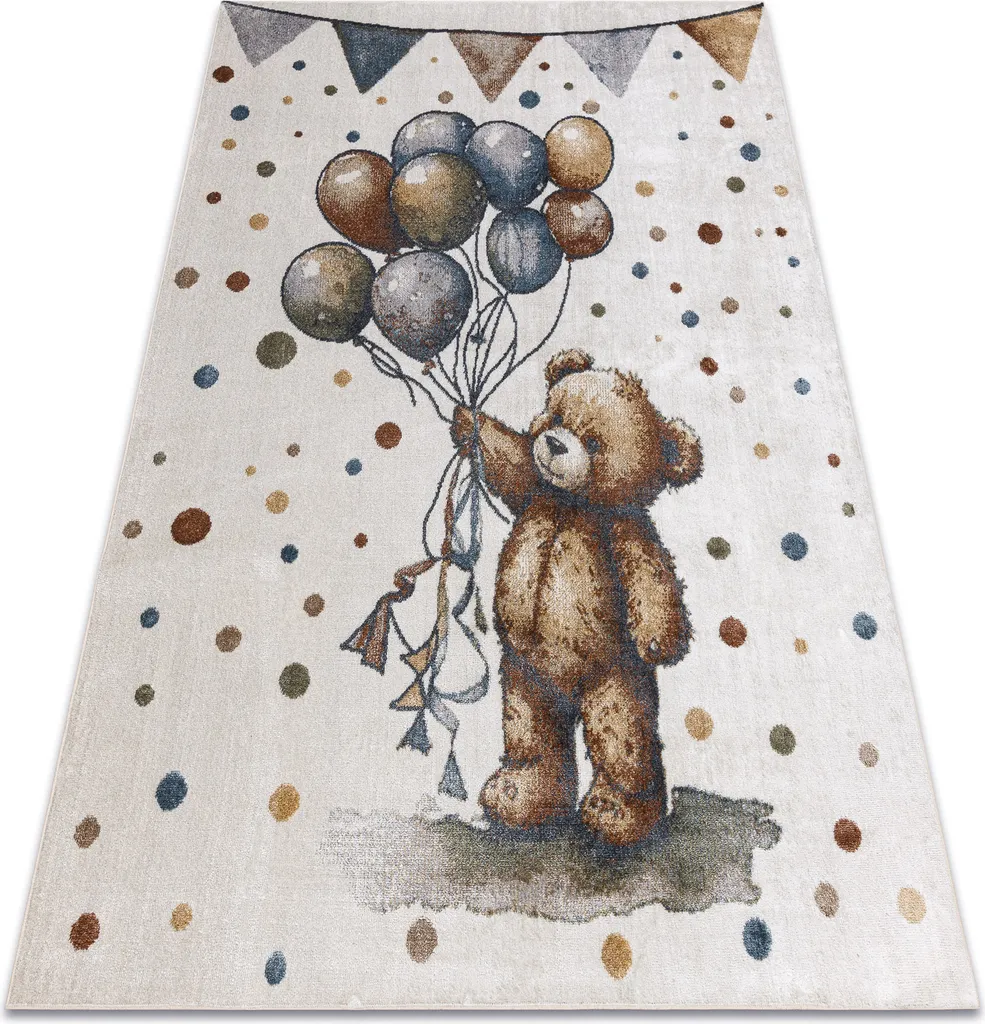 Tapis BONO 9614 Ours et Ballons Crème et Gris Clair 280x370 cm