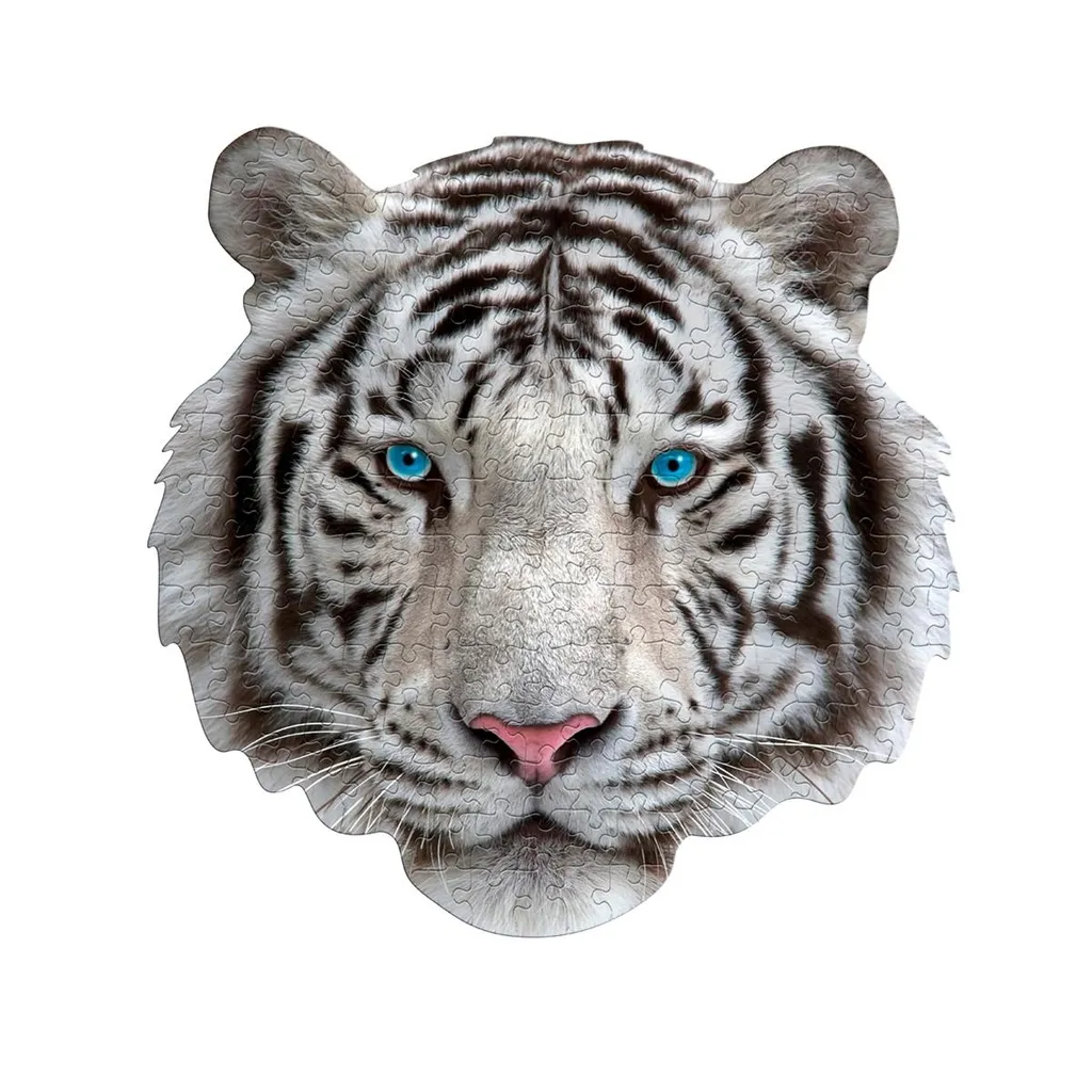 Puzzle Tigre blanc 300 pièces avec découpe de contour réaliste I am