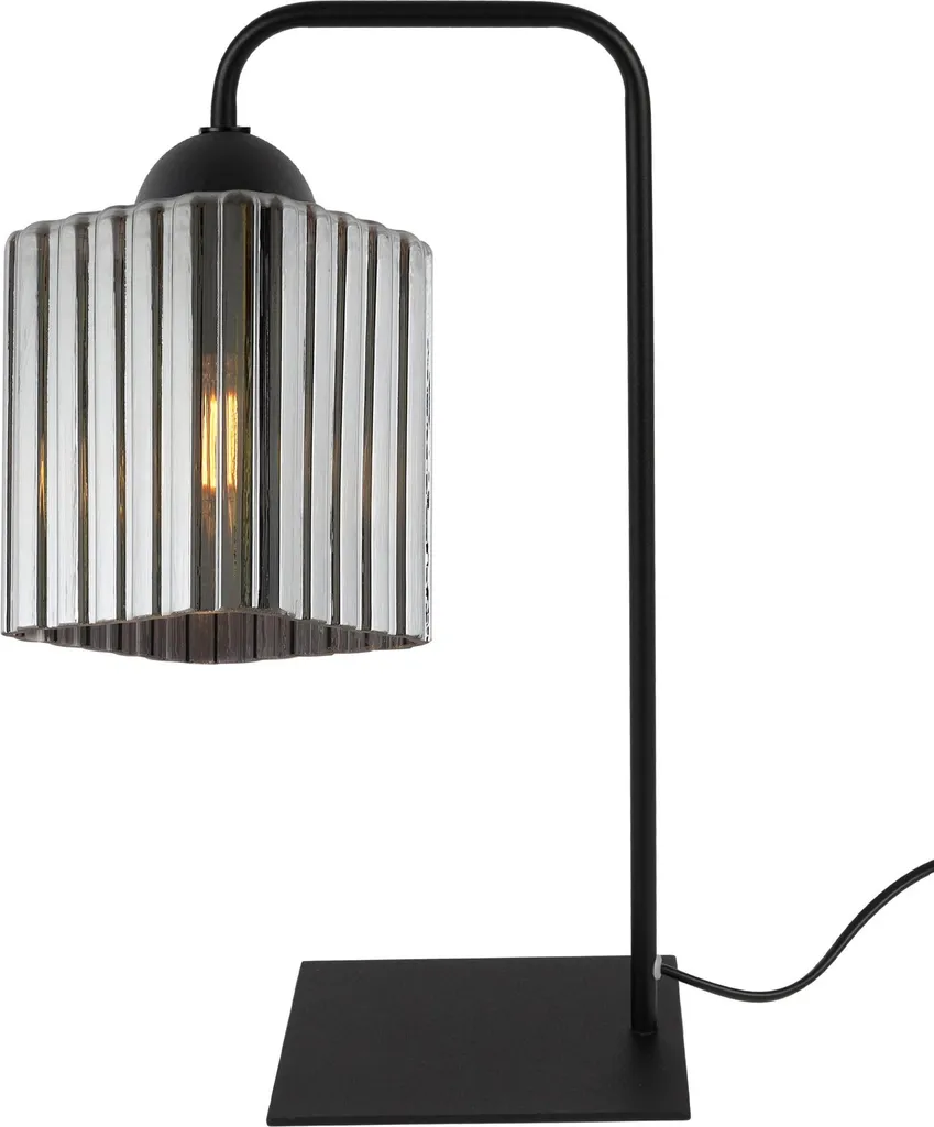 Lampada Riffle E27 Vetro Fumo - Qualità Artigianale e Design Cubico