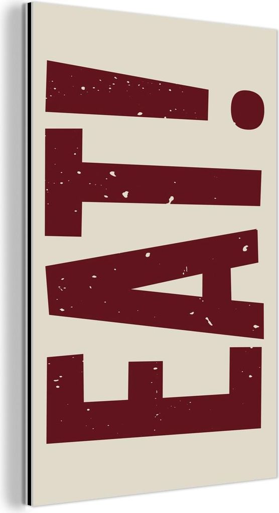 MuchoWow Wanddekoration Metall Metallbild Wandkunst 40x60 cm Rot - Lebensmittel - Vintage - Dekoration MuchoWow Aluminium Gemälde - Wanddekoration...