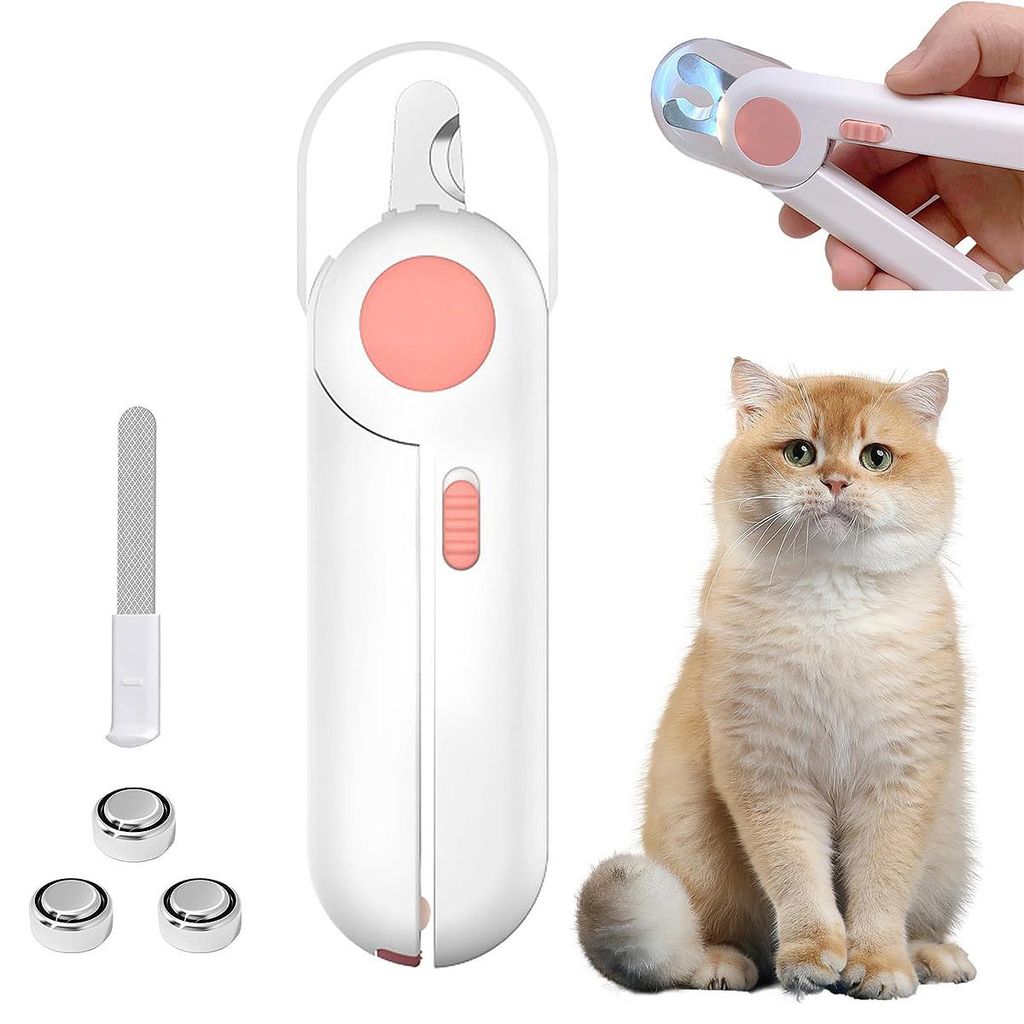 LED Krallenschere für Hunde und Katzen, Edelstahl Produktbild 