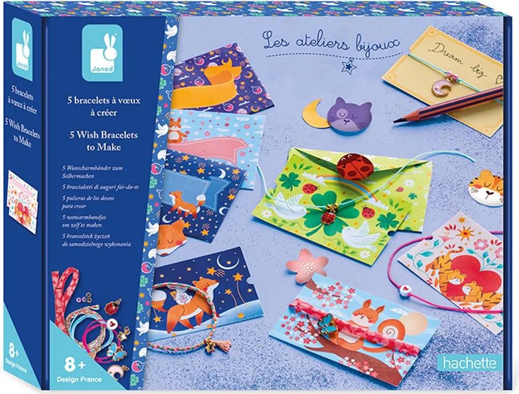 Janod Set Gioielli Magici | Crea 5 Braccialetti dei Desideri Portafortuna