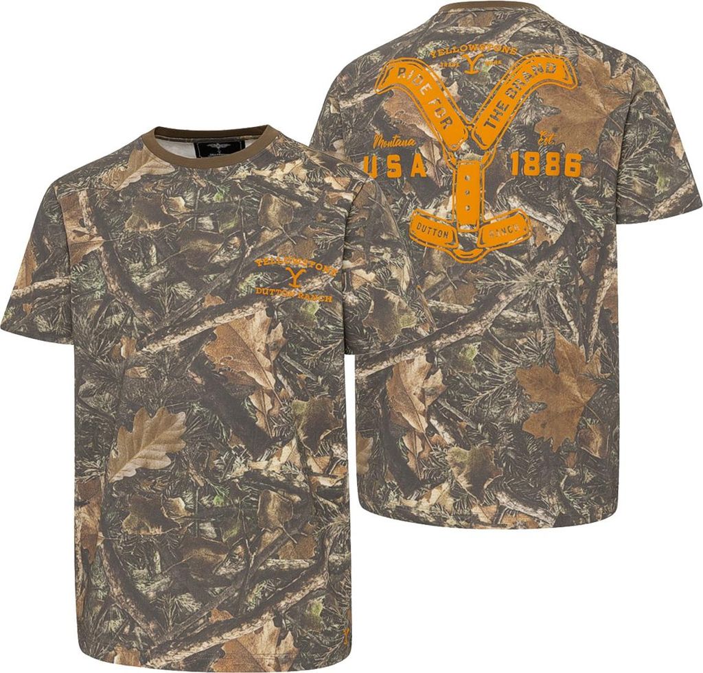 Stars & Stripes T-Shirt YELLOWSTONE »Ride for the Brand« Camo