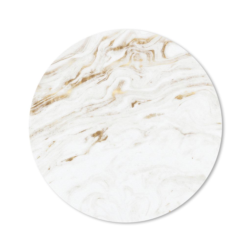 MuchoWow Mauspad Mousepad Marmor - Gold - Weiß - Trendy 50x50 cm - Mousepads - Maus Mat - Pad - Mausunterlage - Vinyl