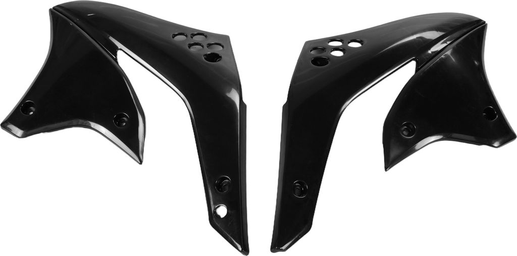 Kühlerverkleidung UFO PLAST 2-teilig Abdeckung Kühler für Kawasaki KX F 450 ccm Bj. 2006 - 2008, Farbe:schwarz