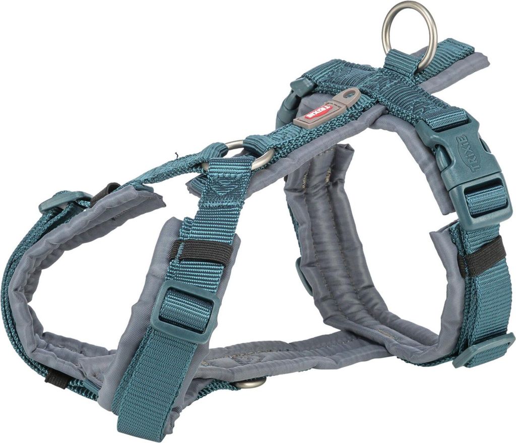TRIXIE Premium Trekking Geschirr - petrol/grafit - 32–38 cm/13 mm