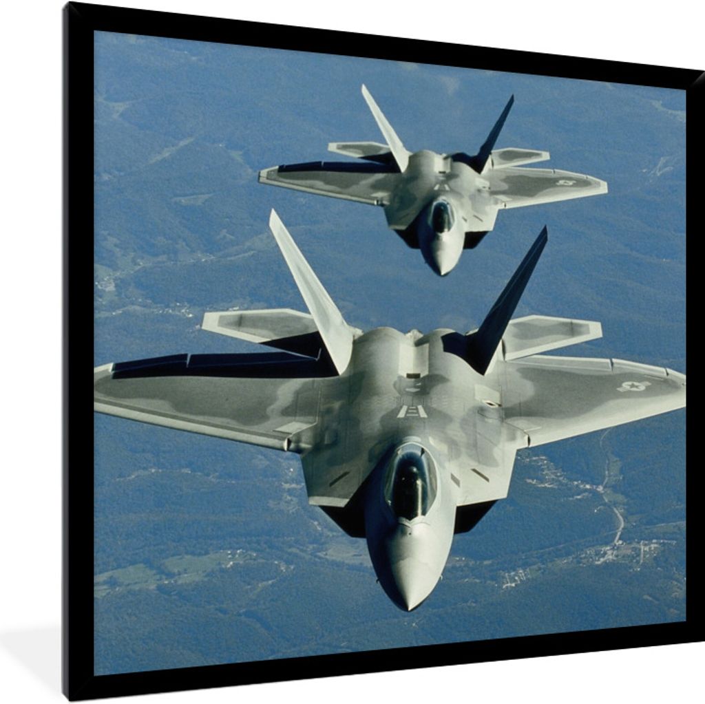 MuchoWow Gerahmtes Poster Zwei Kampfjets auf der amerikanischen Utah 40x40 cm - Poster mit Schwarzem Bilderrahmen Wandposter Rahmen Foto Bilder -...
