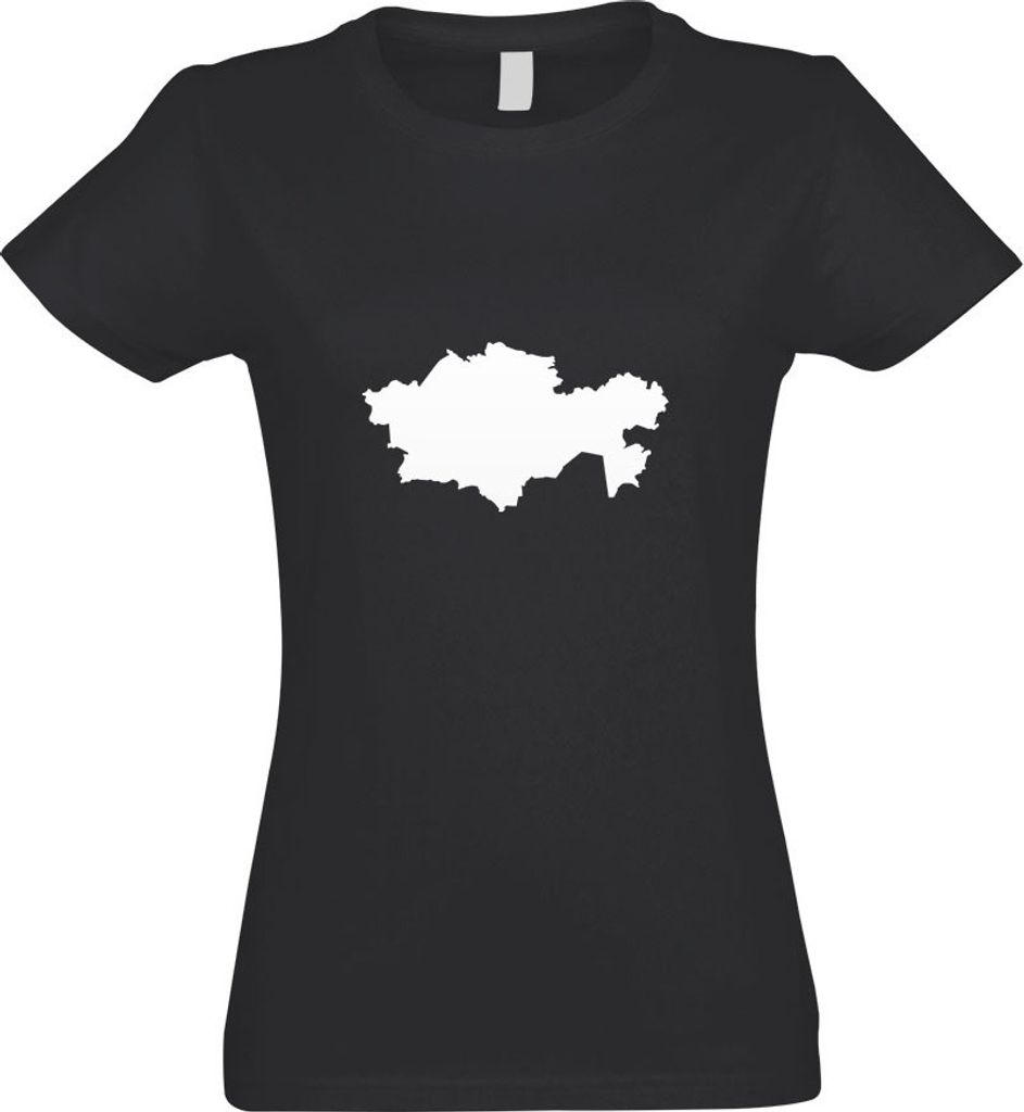Kiwistar - T-Shirt tailliert - Damen - Graphit - Kasachstan Umriss Kontur - mit Motiv Bedruckt - Funshirt Design - Sport - Freizeit - Damen - XL