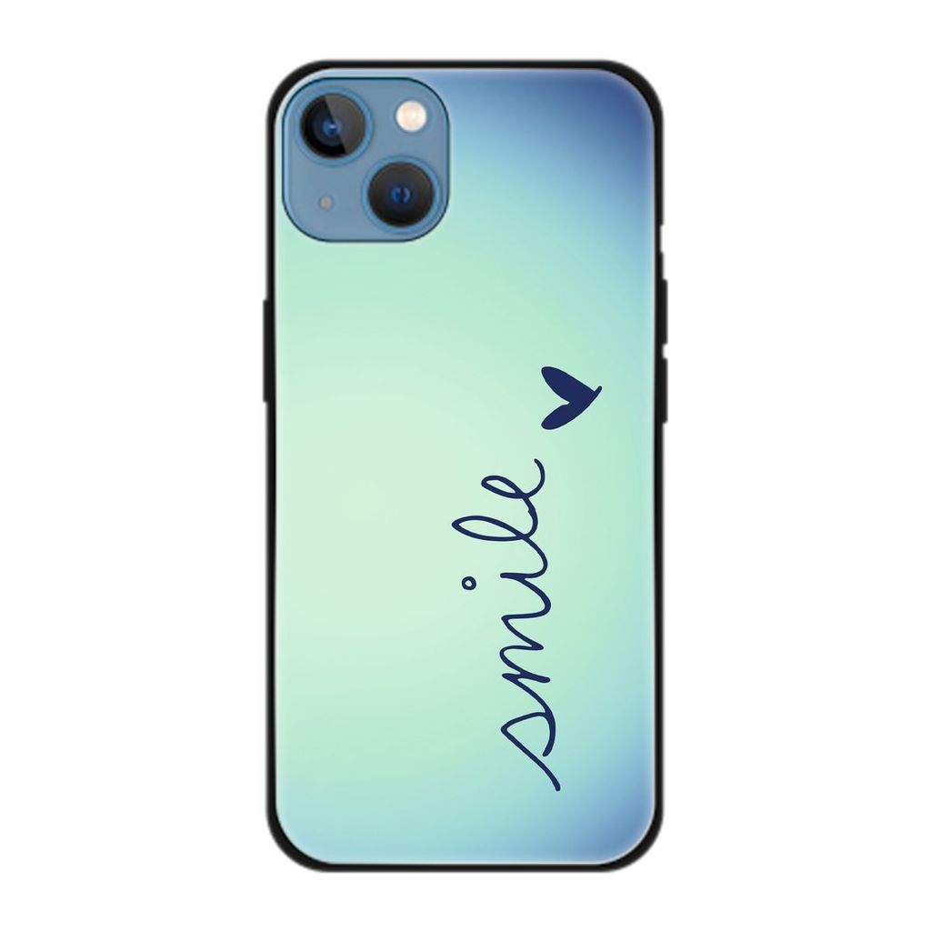 König Design Hülle kompatibel mit Apple iPhone 13 Kunststoff Soft Handyhülle - Handy Case Smile Blau