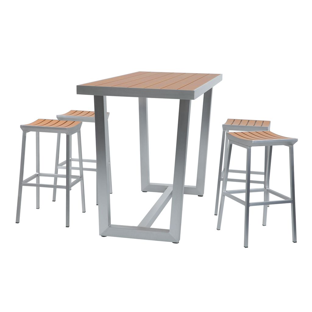 AXI James Barset aus Aluminium mit Holz Look | Bartisch mit Produktbild 