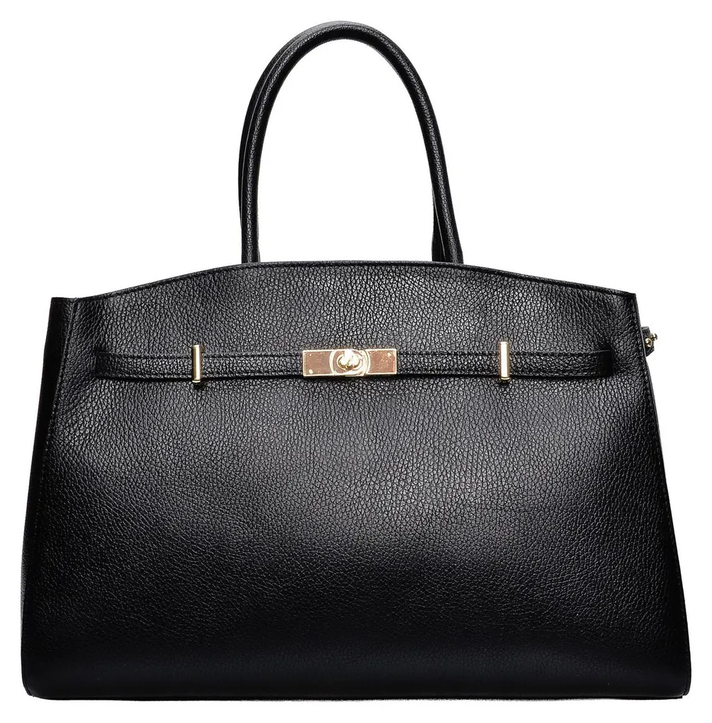 Grand cabas Anna Luchini AL 164T en cuir Nero : Finition haut de gamme