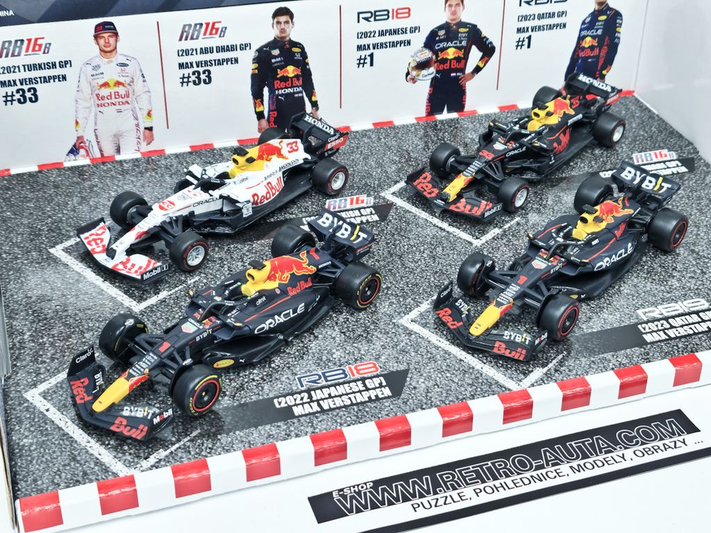 burago FORMULA RACING【RedBull】F1 BBURAGO F1 ORACLE RED BULL RACING CHAMPION ZESTAW 4 szt. 1