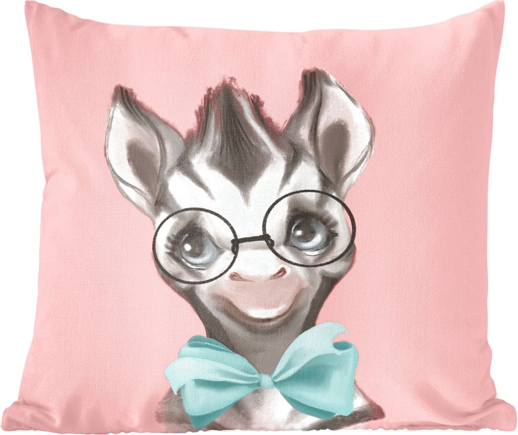 MuchoWow Zierkissen Sofakissen Wohnzimmer Dekokissen 60x60 cm Dschungel - Zebra - Fliege - Sitzfläche - Foto Polster