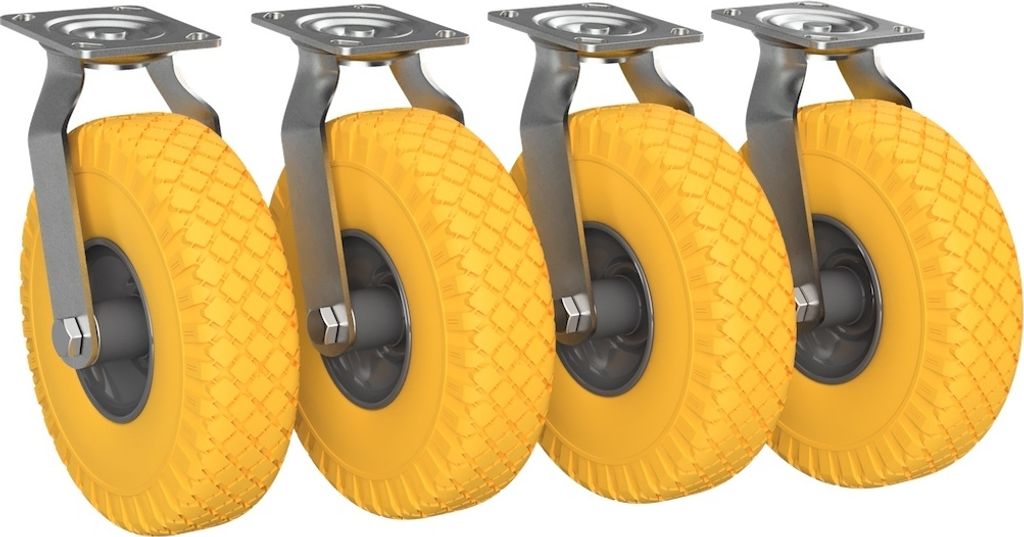 4 x Ruota girevole con rotella in PU Ø 260 mm 3.00-4 Immagine del prodotto 