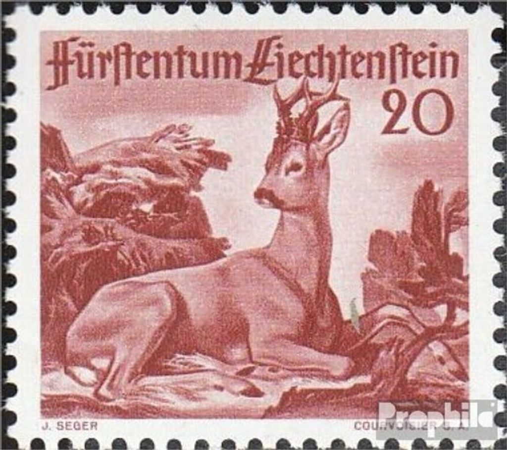 Briefmarken Liechtenstein 1950 Mi 285 postfrisch Jagd