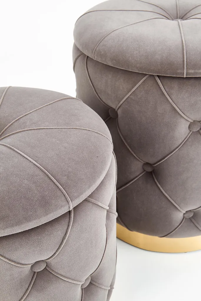 Ensemble 2 poufs Polly gain de place pour petits salons et studios - 12
