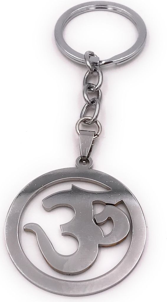 Onwomania Schlüsselanhänger Om Hindu Buddhismus Yoga Goa silber Anhänger Keychain
