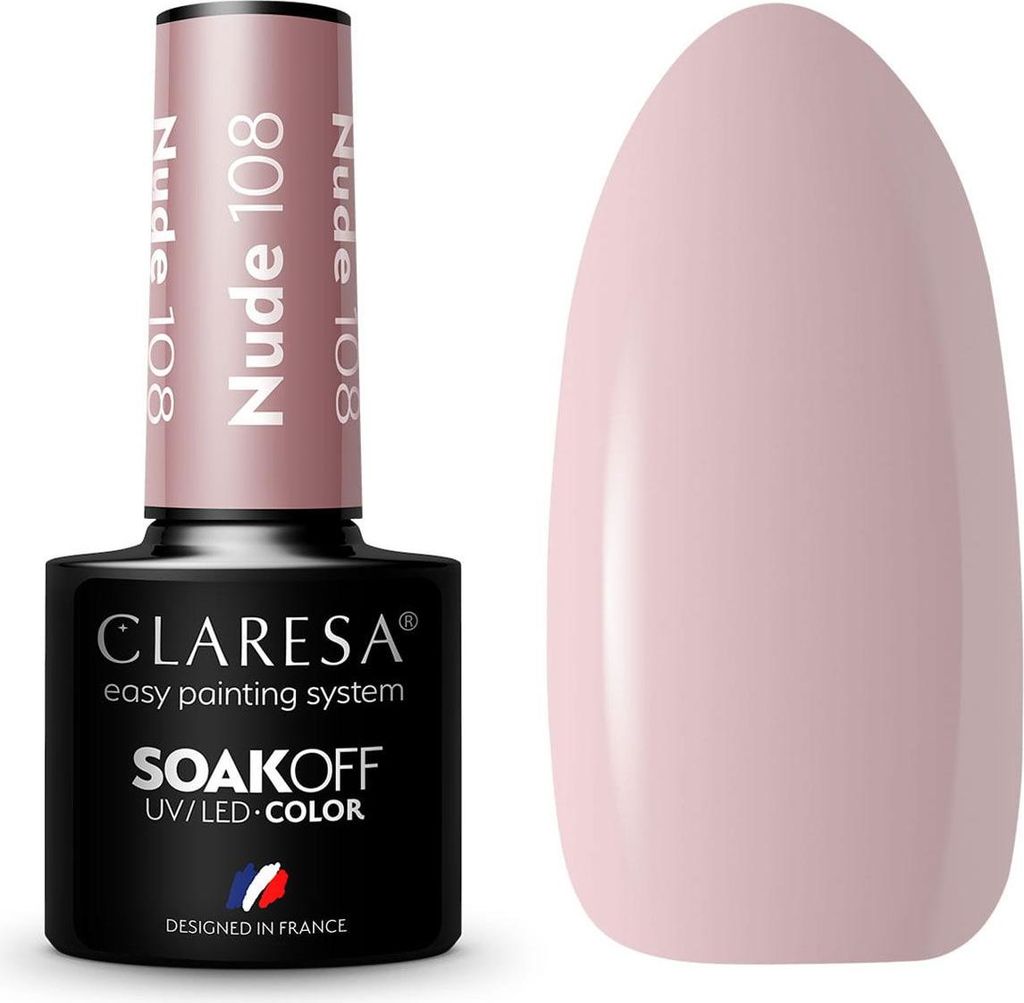 Claresa Soak Off UV/LED Nude Hybridní lak 108, 5 g Obrázek produktu 