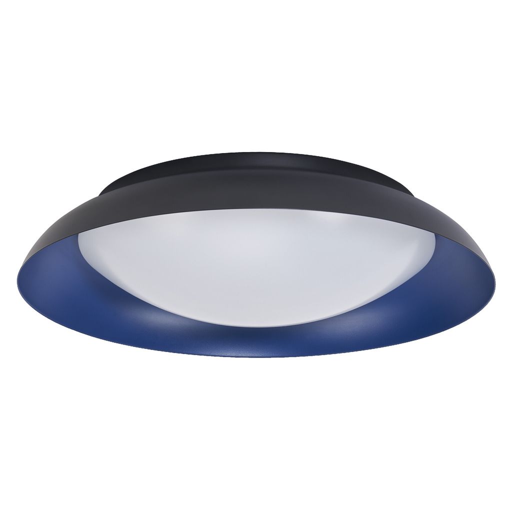 LEDVANCE Orbis Plate LED-Deckenleuchte, schwarz-blau, 35W, 1700lm, 3000K, 430mm, 830 freundliches Warmweiß, durch Kicken in 3-Stufen dimmbar, IP20...
