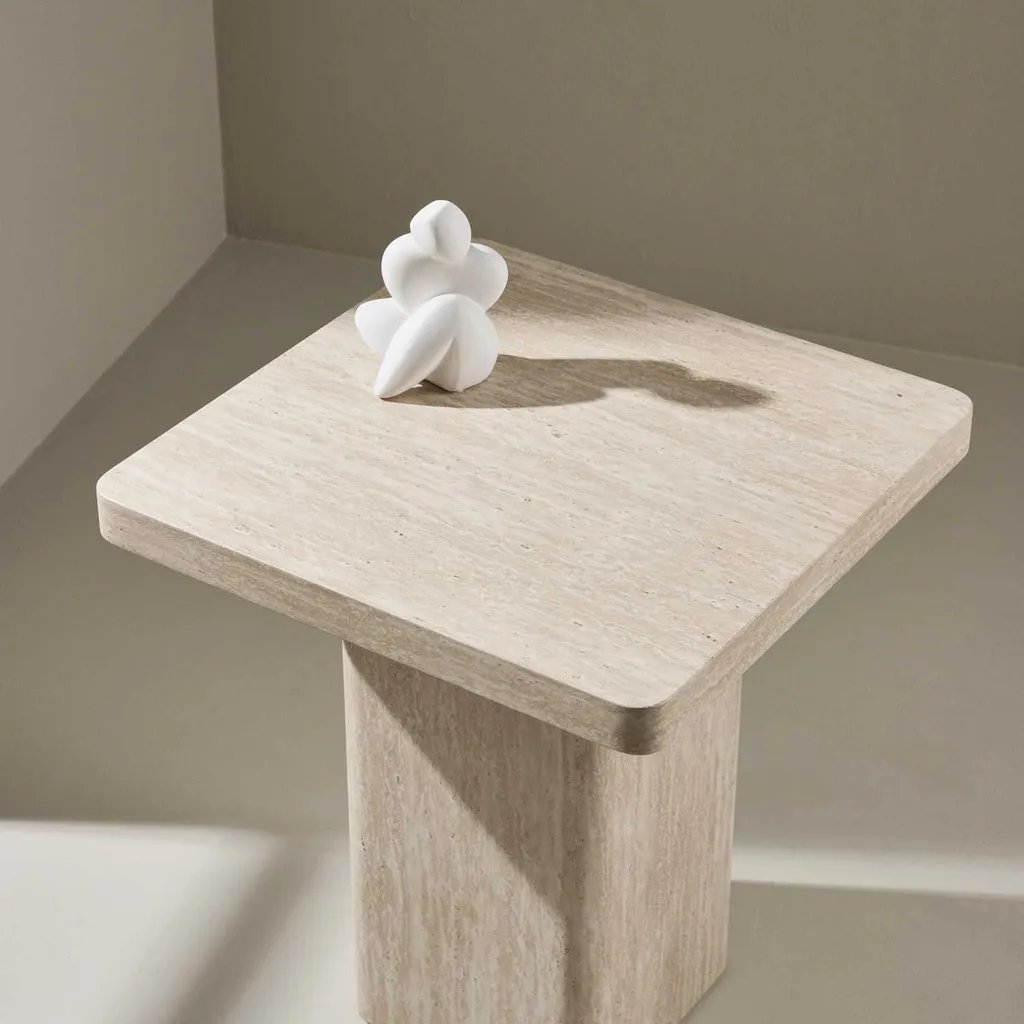Table basse beige Qvart mate résistante et facile à monter pour séjour - 13