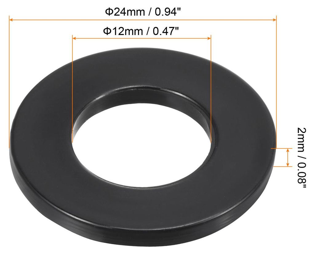 M12 Nylon Flache Unterlegscheiben 12 Pack 12mm ID 24mm AD Dichtungsringe Beilagscheiben Dichtring fš¹r Wasserhahn Rohrleitung Wasser Schlauch Bef...